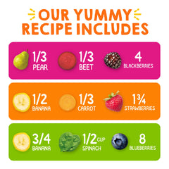 HAPPYTOT Organics Stage 4 pouch features prebiotic fiber for digestive comfort during meals.