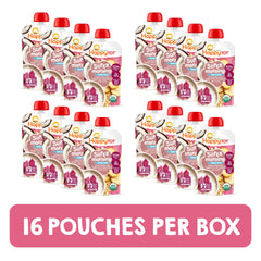 HAPPYTOT organic Stage 4 pouch demonstrates gluten-free and dairy-free suitability
