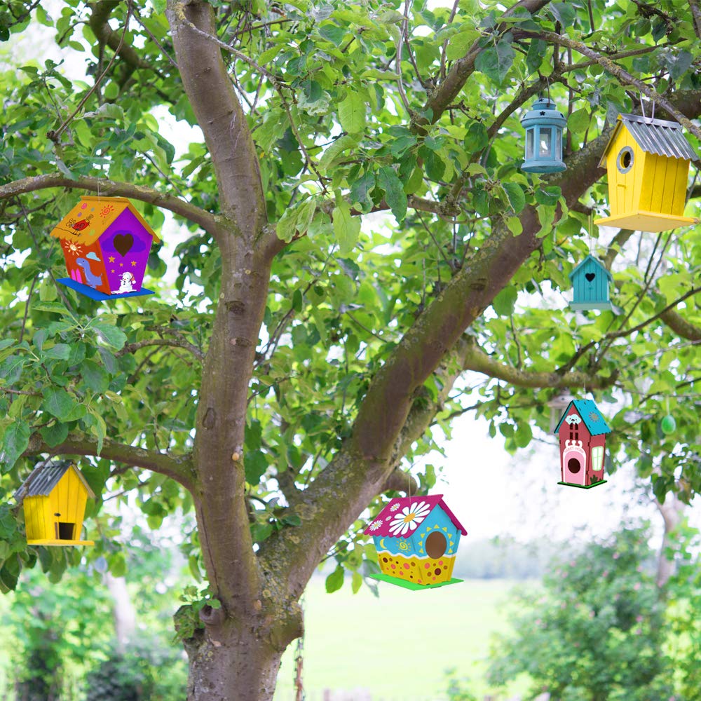 hapray safe water-based paints in birdhouse kit for kid-friendly art