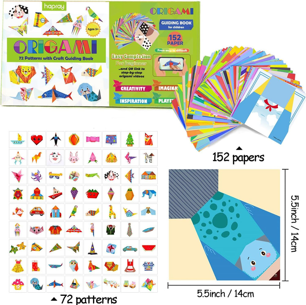 hapray origami papers patterns: 72 designs on durable sheets for vibrant creations.