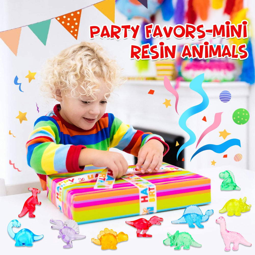 HAPTIME resin dinos fit sensory bins and small games.