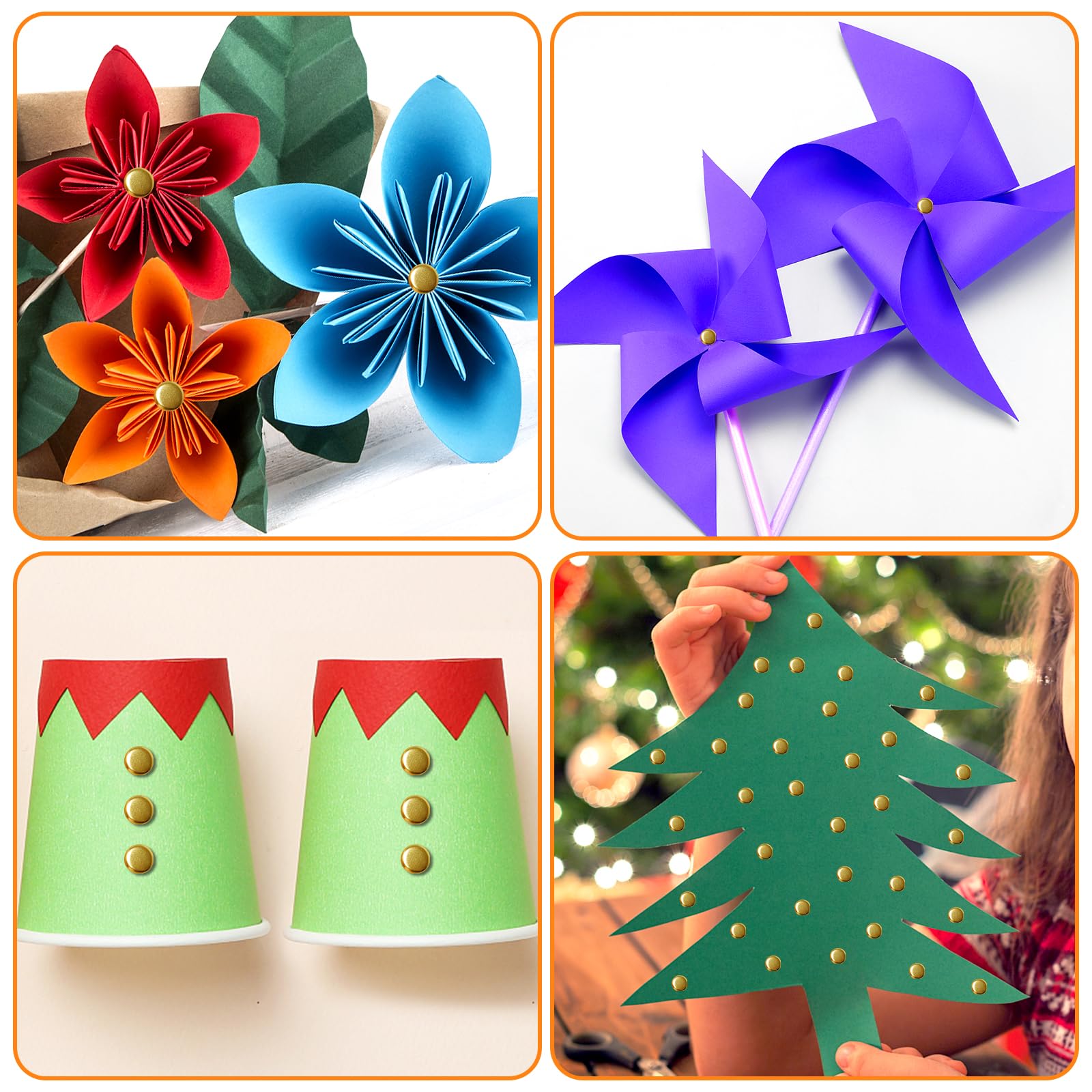 HAPY SHOP brass fasteners securing ribbons and photos with reliable hold.