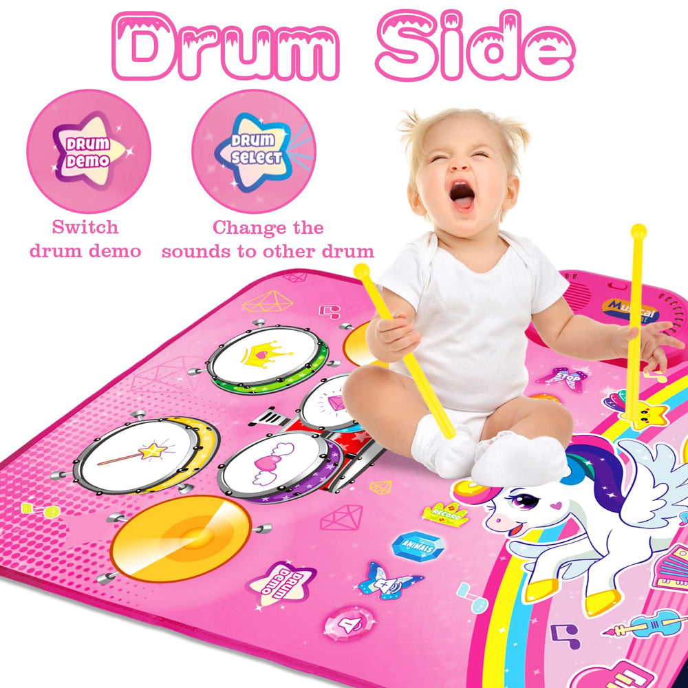 Includes toddler-friendly drumsticks for interactive rhythm play.