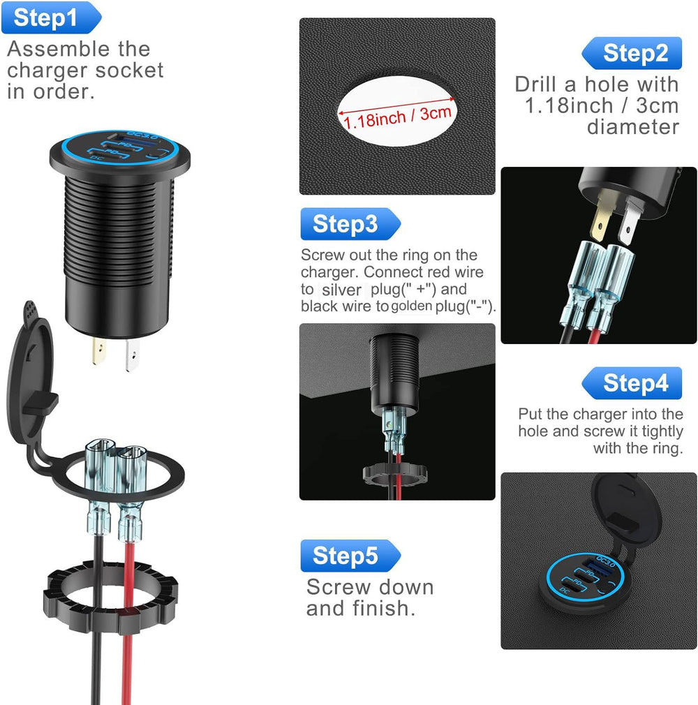 Hapytrip 12V/24V compatibility supports cars, boats, RVs and more.