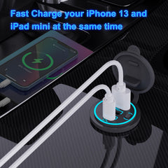 Hapytrip Quick Charge 3.0 port speeds up charging for compatible devices.