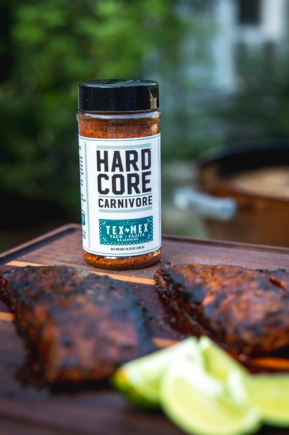 Hardcore Carnivore Tex Mex ground beef spice on skillet for tacos.