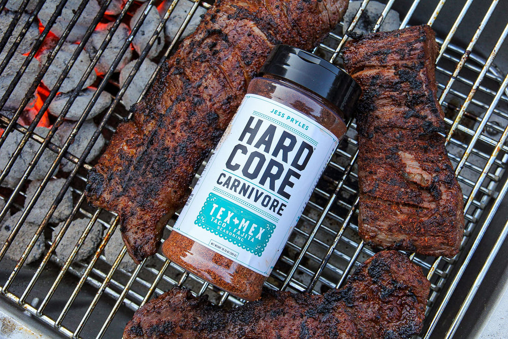 Hardcore Carnivore Tex Mex nachos spice dust adds bold flavor to chips.