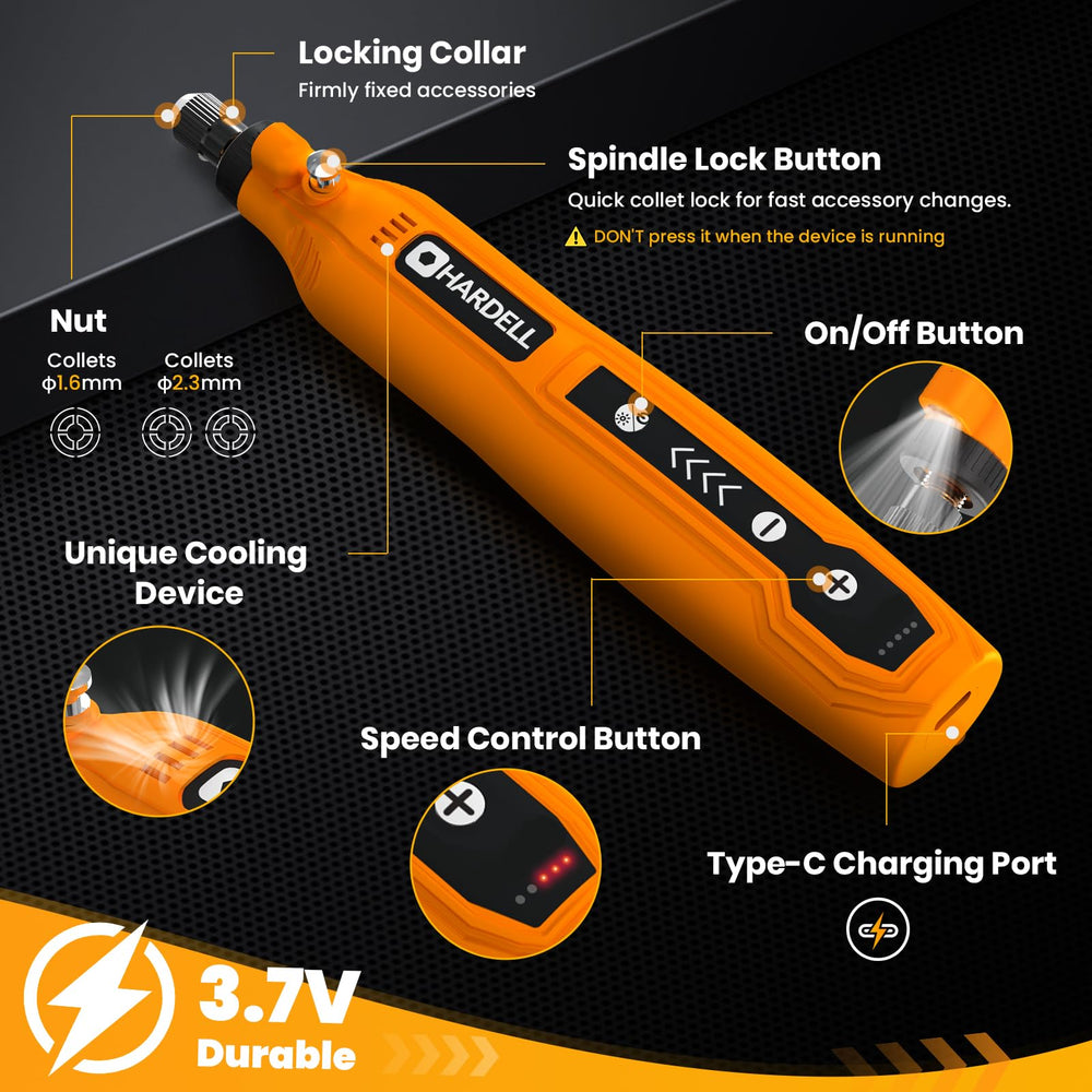 Hardell rotary tool accessories 69 pieces enable versatile sanding, grinding, and polishing tasks