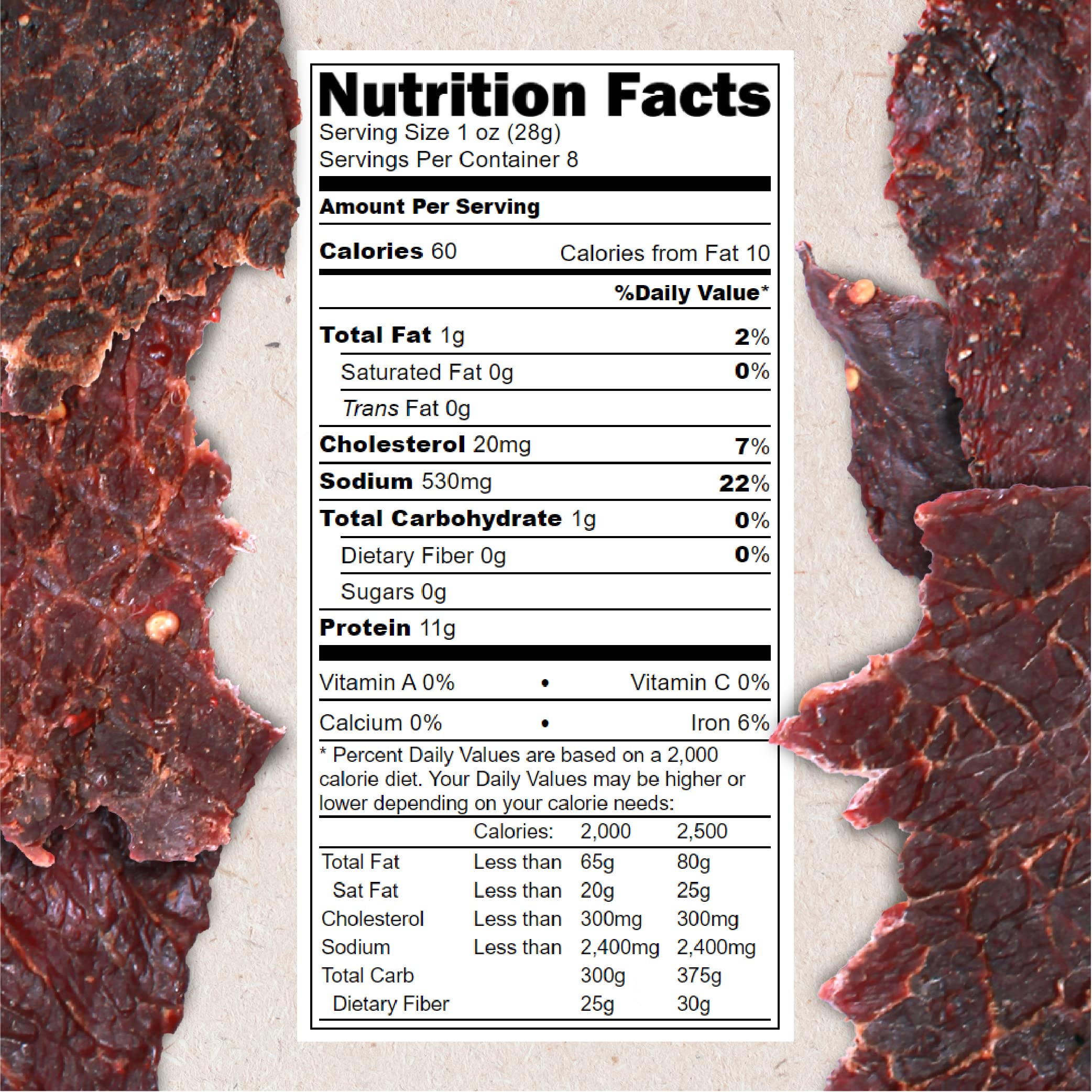 Hardtimes jerky sliced beef rows highlight tender texture and peppery notes.
