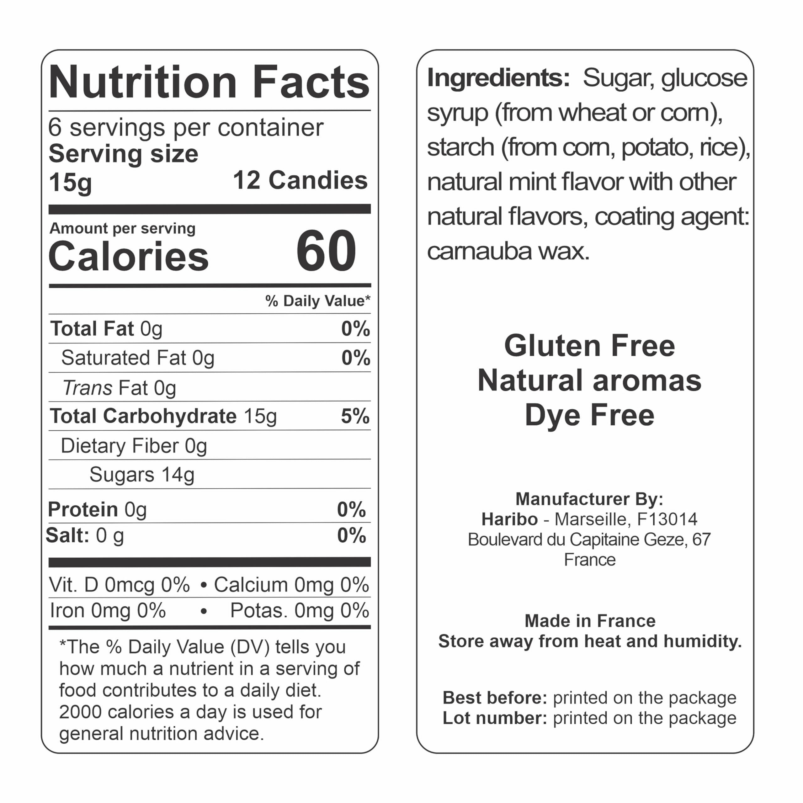 Haribo Starmint closeup mint crystals highlight intense flavor and cooling sensation