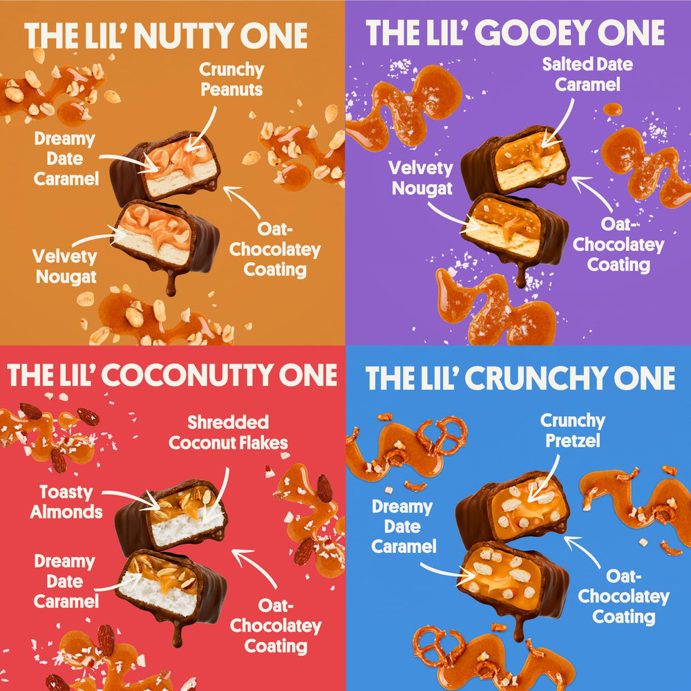 Harken Lil’ Ones date caramel center detail—naturally sweet, fiber-rich bite