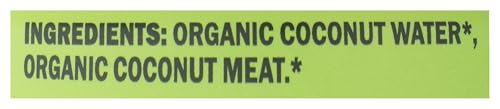 Harmless Harvest organic ingredients label signals clean sourcing and no artificial additives.
