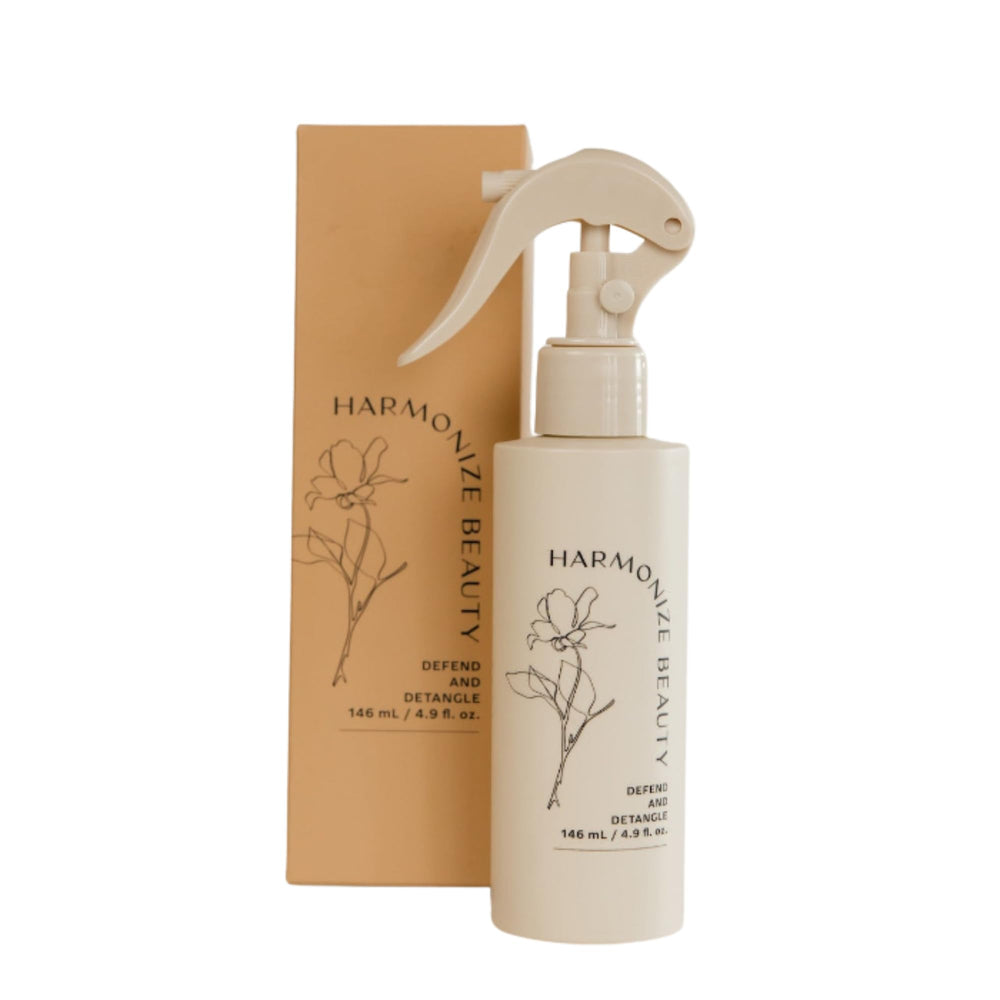 Harmonize Beauty Leave-In Detangler bottle pour eases knots for quick styling