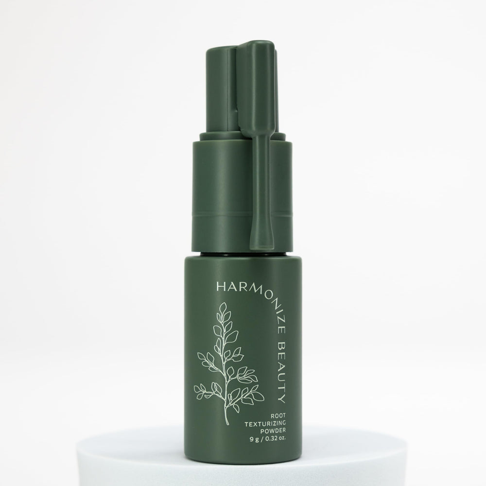 Harmonize Beauty Root Texture Powder delivers a light, long-lasting finish on hair.