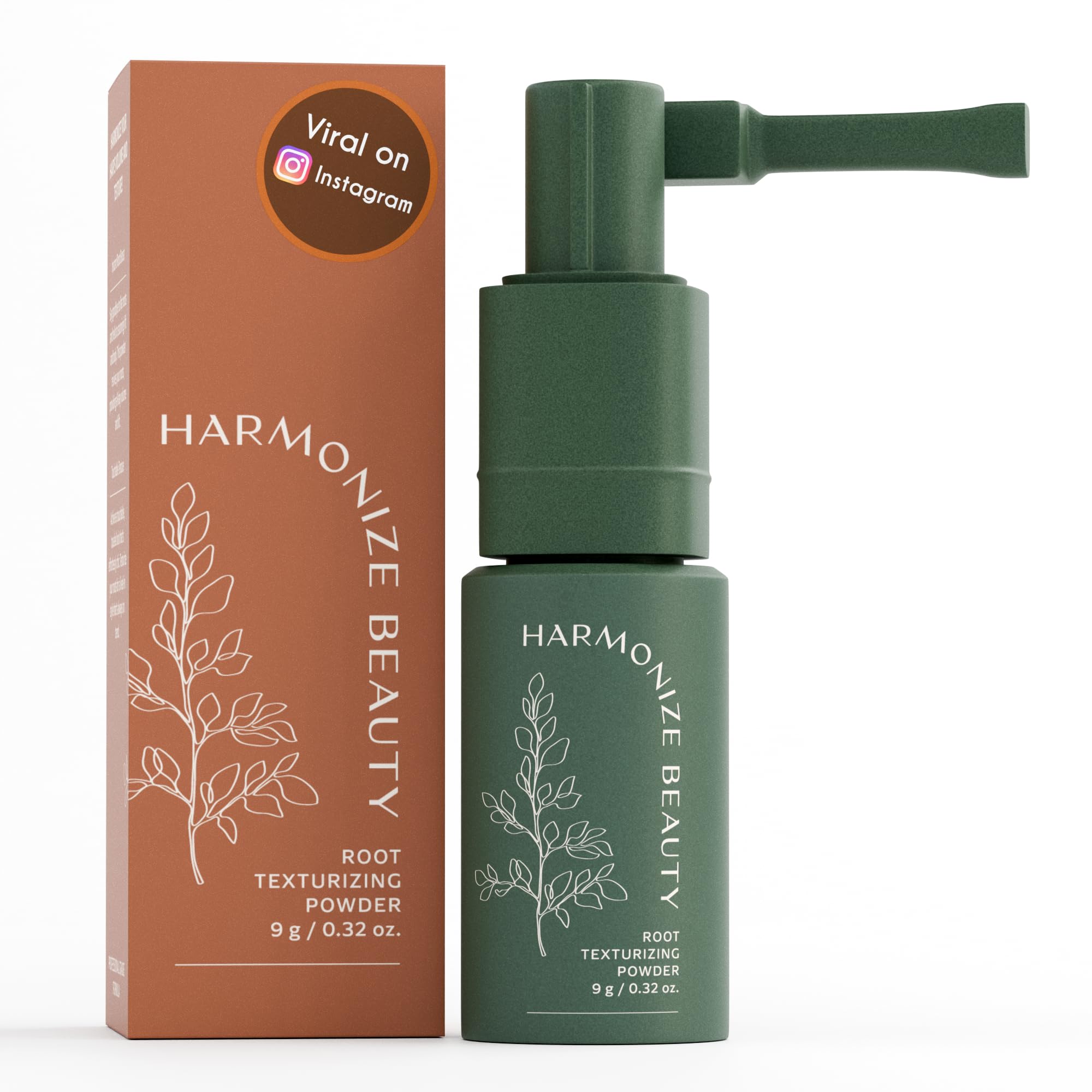 Harmonize Beauty Root Texture Powder packaging shown for travel-friendly root lift.