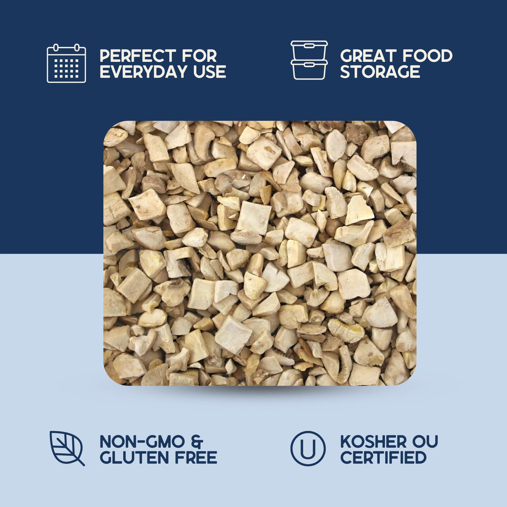 Harmony House mushroom dices added to gravies and soups for depth