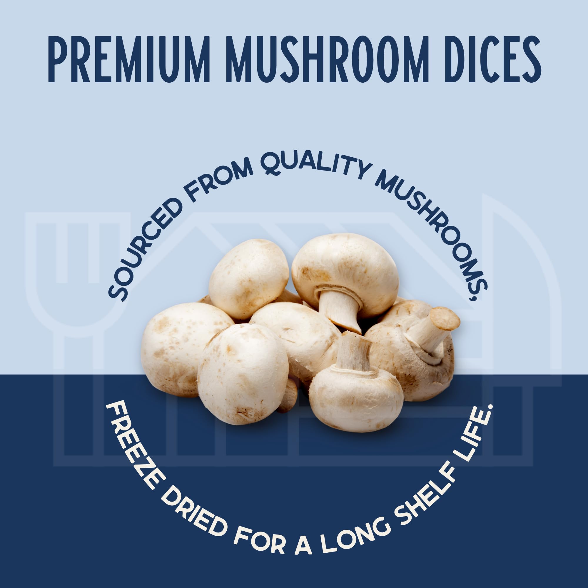 Mushroom dices poured from Harmony House jar into a pan for quick meals