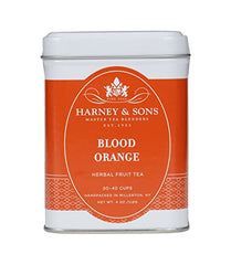 Harney and Sons Blood Orange Fruit Tea ingredients include apple pieces and hibiscus for bright flavor.