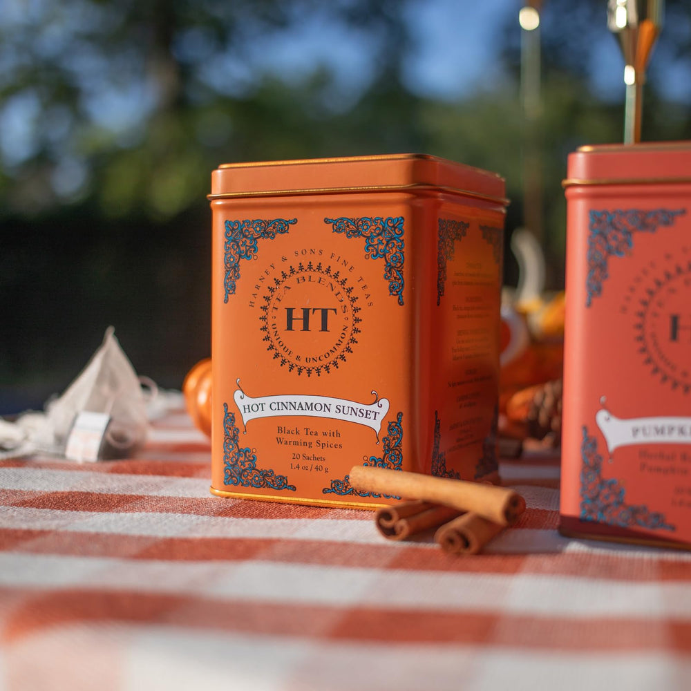 Brewing Harney and Sons tea reveals orange peel and clove fragrance.