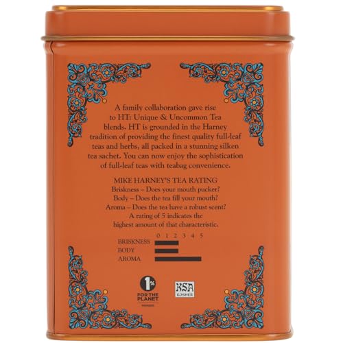 Steeping Harney and Sons Hot Cinnamon Sunset releases citrus and spice aroma.