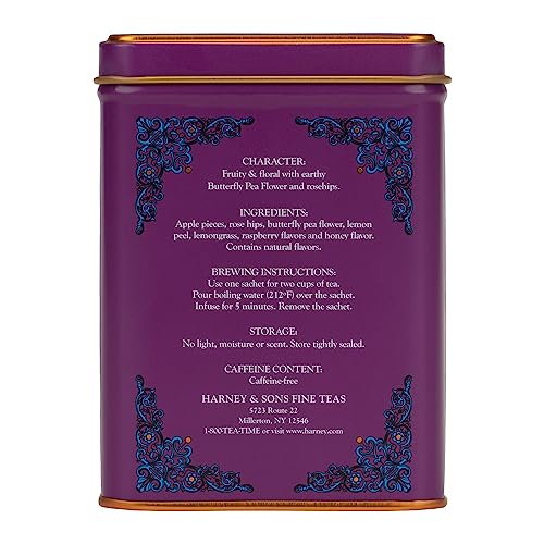 Harney & Sons Indigo Punch freshly brewed cup delivers crisp, refreshing fruit notes.