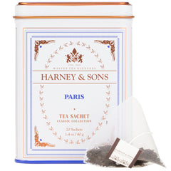 Harney & Sons Paris tea tin front view, gift-worthy packaging.