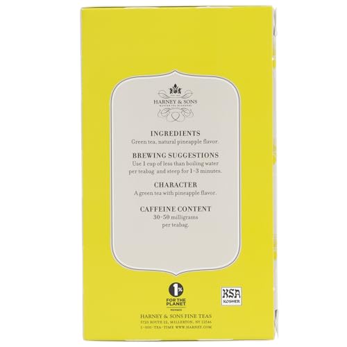 Harney & Sons Tropical Green tea leaves release a tropical pineapple aroma.