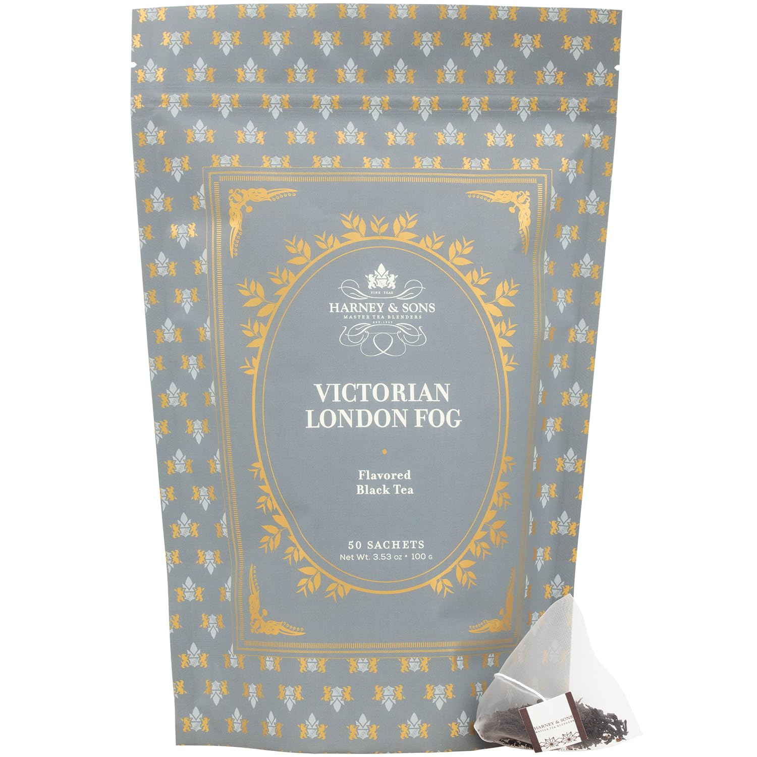 Harney & Sons Victorian London Fog sachets ready for quick, elegant lattes at home.