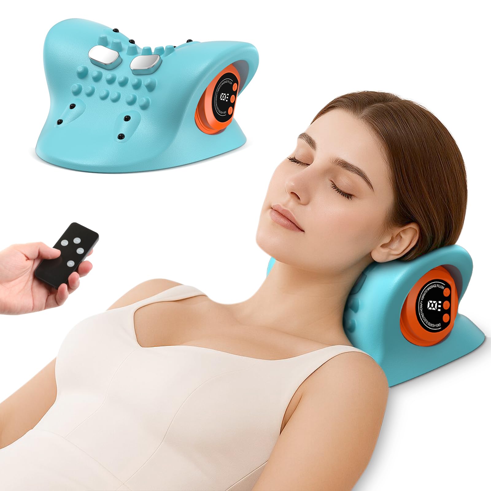 HarrFlow neck massager front view showing compact design for on-the-go relief