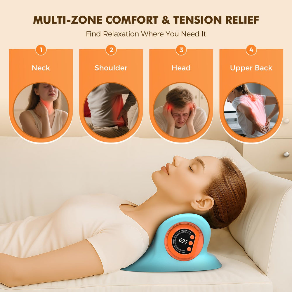 HarrFlow remote control showcases easy personalization of heat, massage, and traction settings