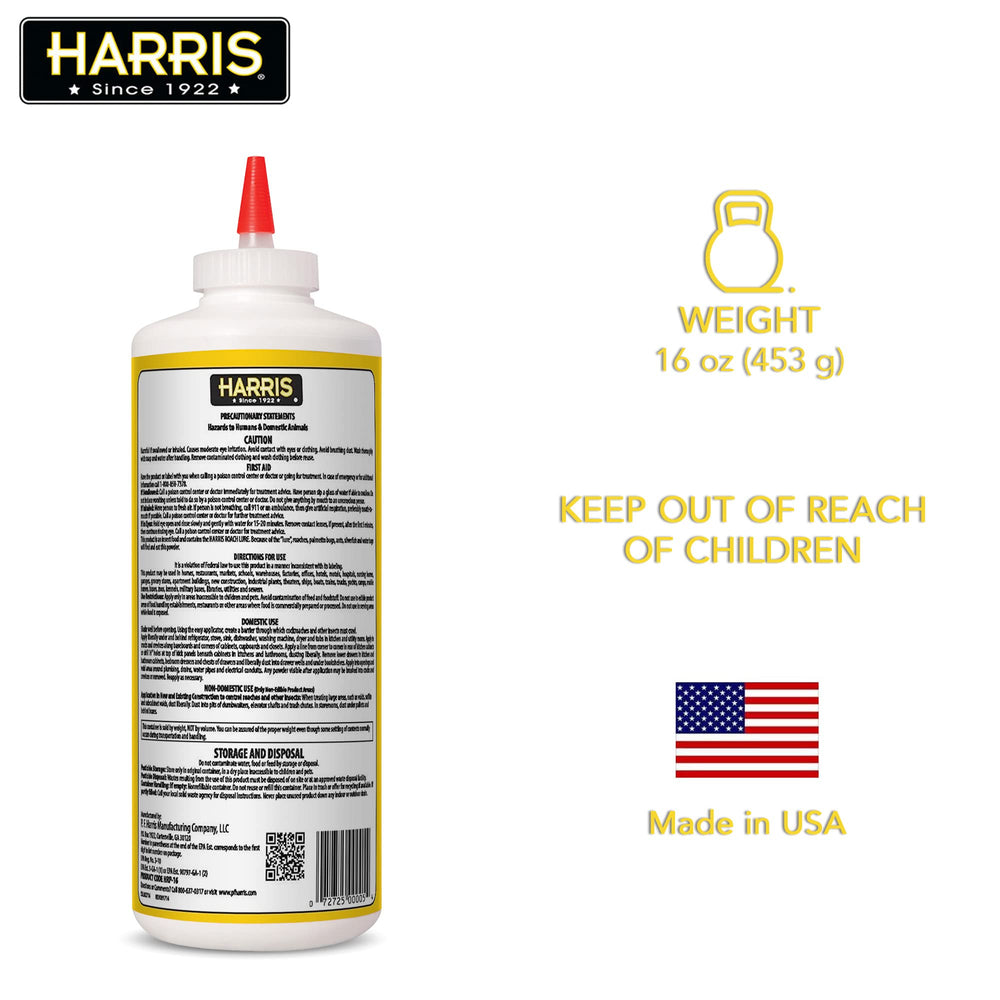 HARRIS boric acid roach killer powder dry-coverage supports ongoing effectiveness when kept dry.