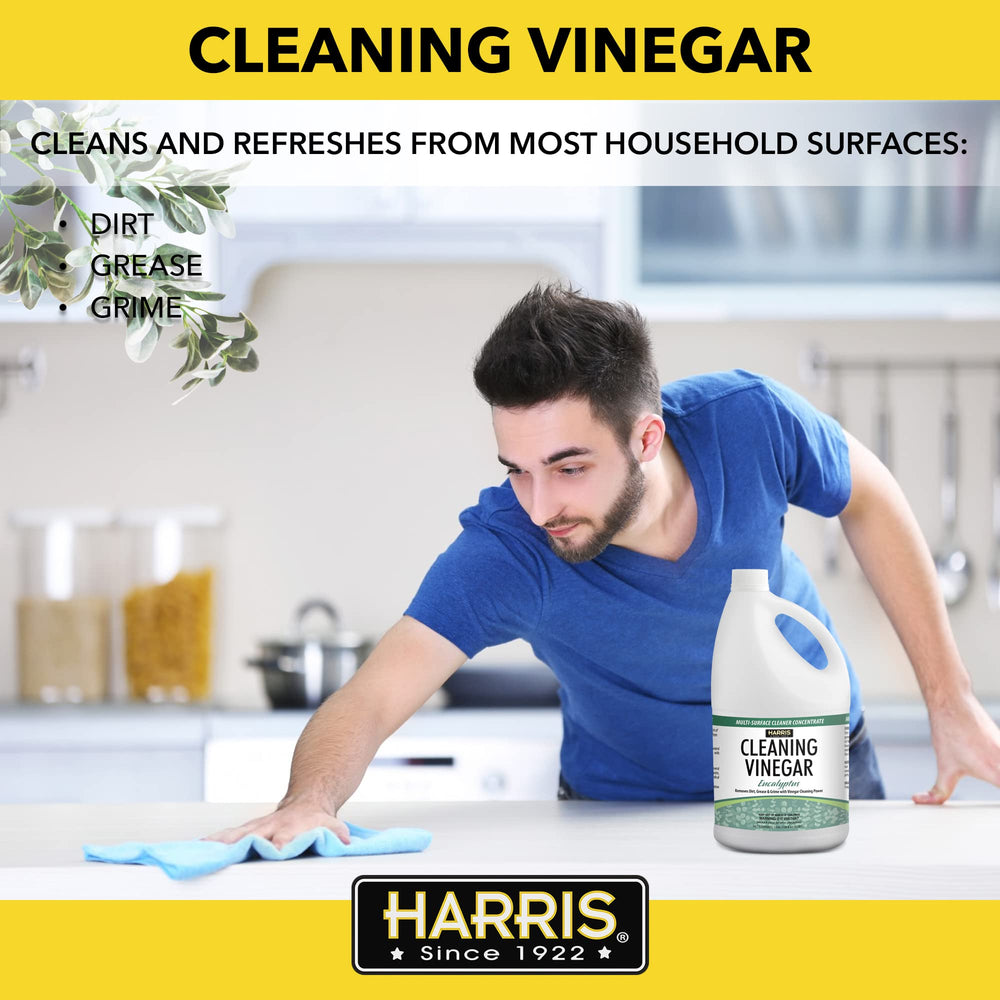 HARRIS Cleaning Vinegar label highlights eucalyptus freshness.