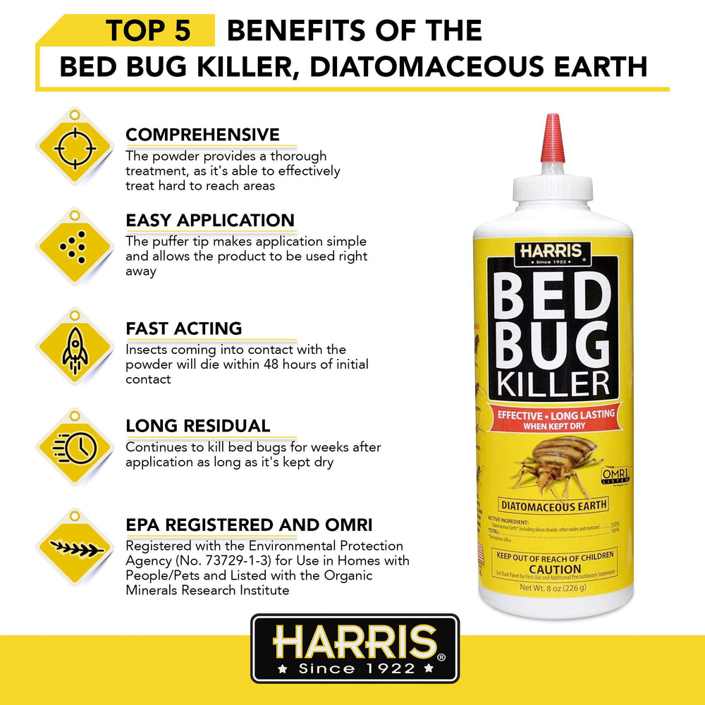 HARRIS HDE-8 dusting in cracks and crevices.