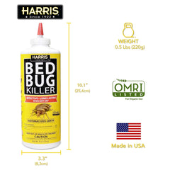 HARRIS HDE-8 diatomaceous earth powder close-up.