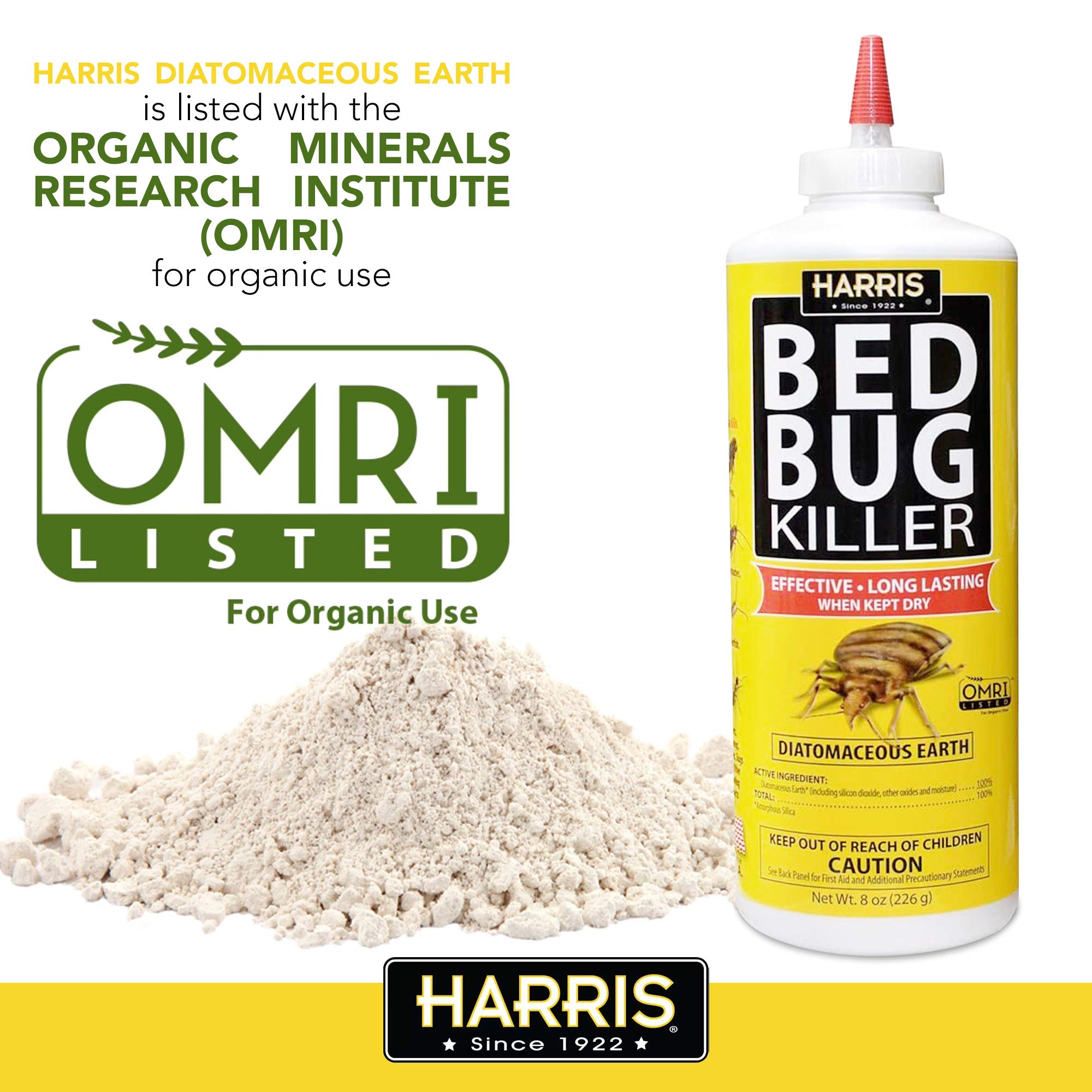 HARRIS HDE-8 bottle shows measuring reference for dosing.