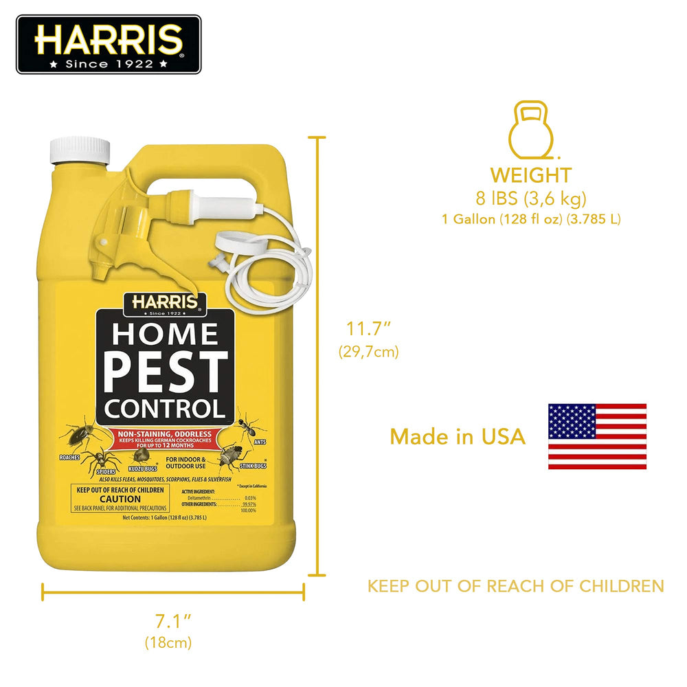 Harris Home Insect Killer safe on fabrics while treating pests.