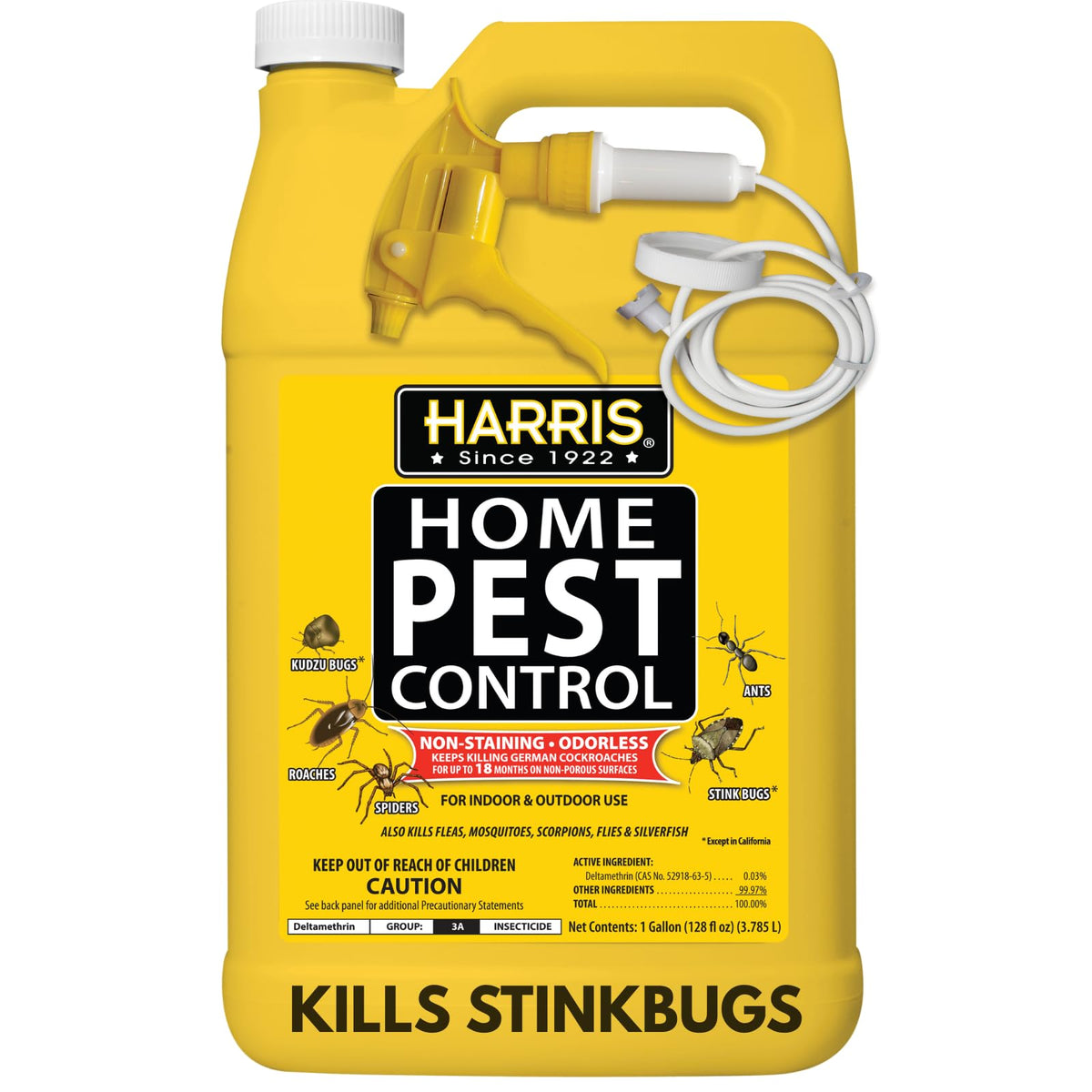 Harris Home Insect Killer gallon bottle for odorless indoor pest control.