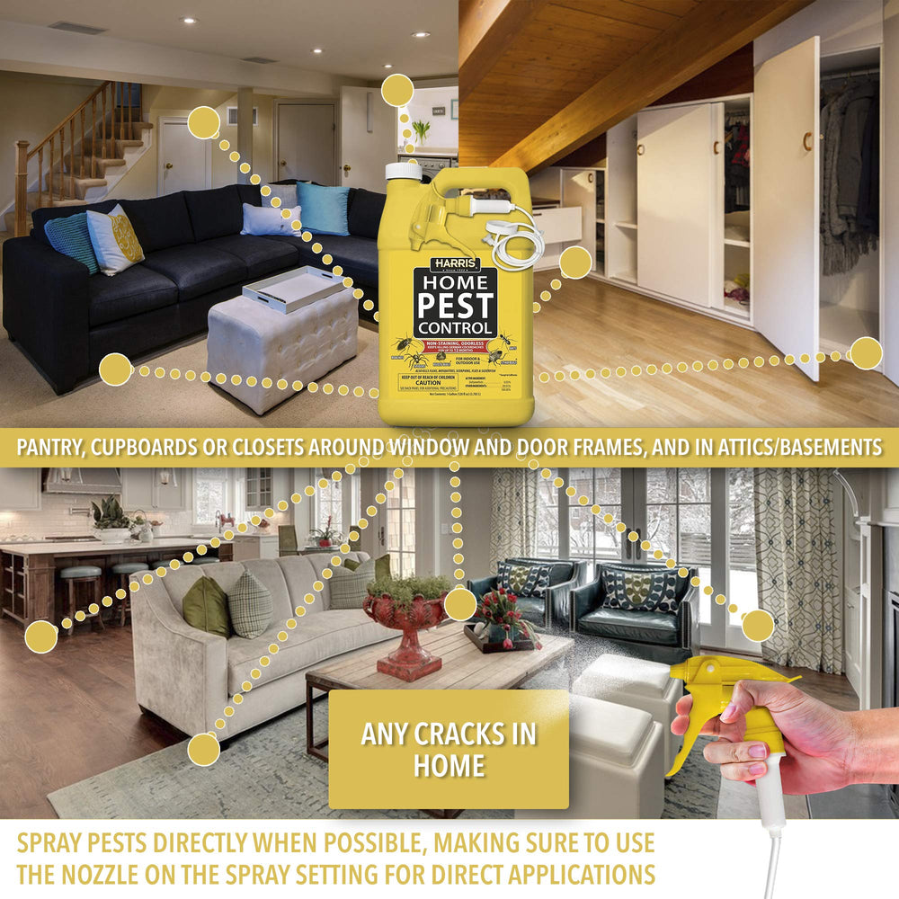 Harris Home Insect Killer long residual provides continued pest control.