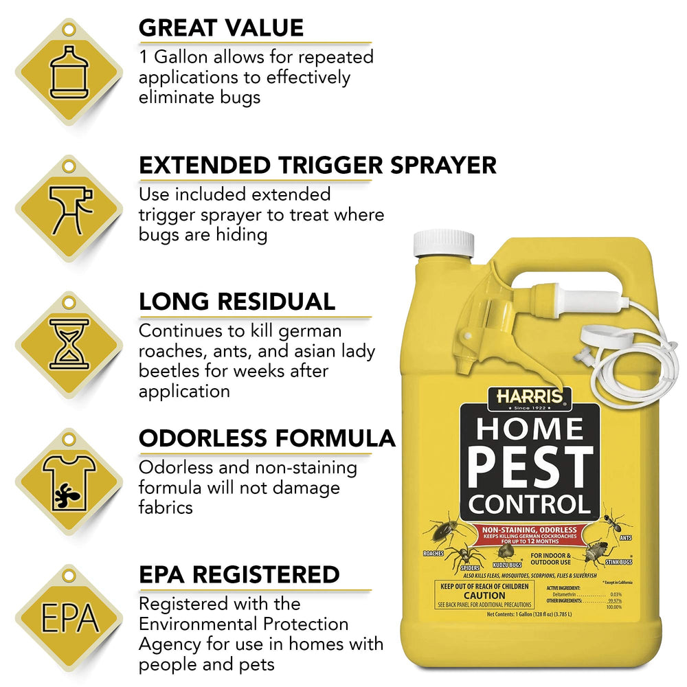 Harris Home Insect Killer odorless formula protects fabrics and surfaces.