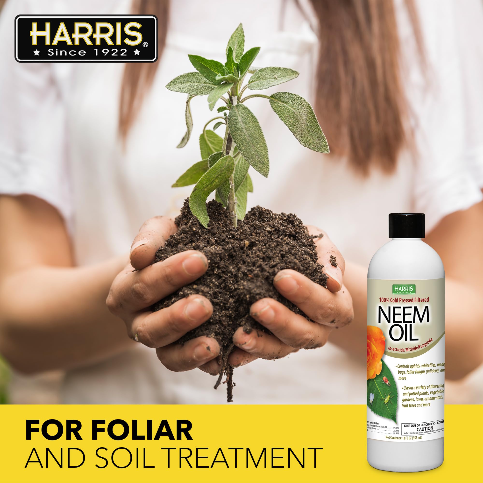 Harris neem oil being blended with lotion for skin and hair care.
