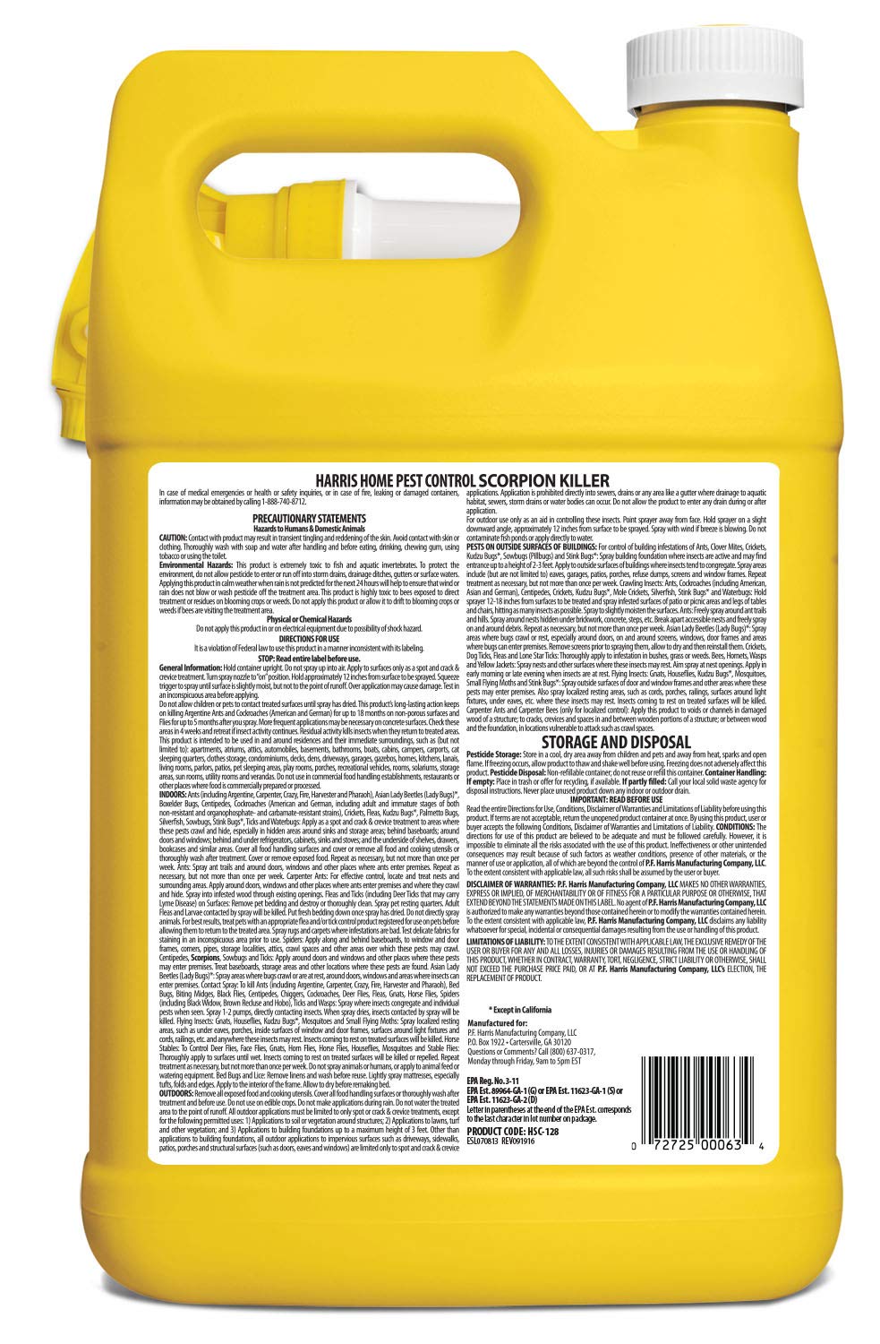 HARRIS Scorpion Killer extended residual action keeps treated areas guarded.