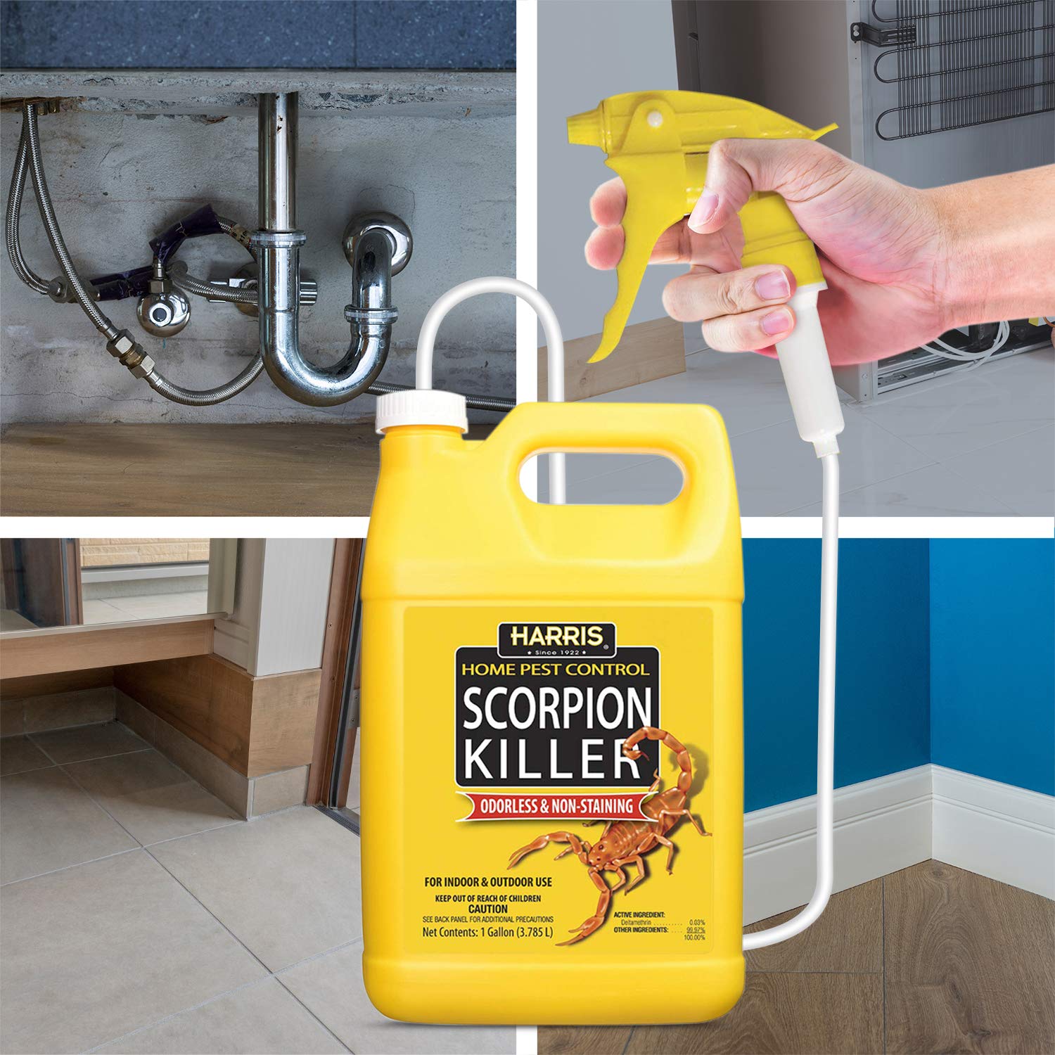 HARRIS Scorpion Killer extended trigger sprayer enables precise spraying.