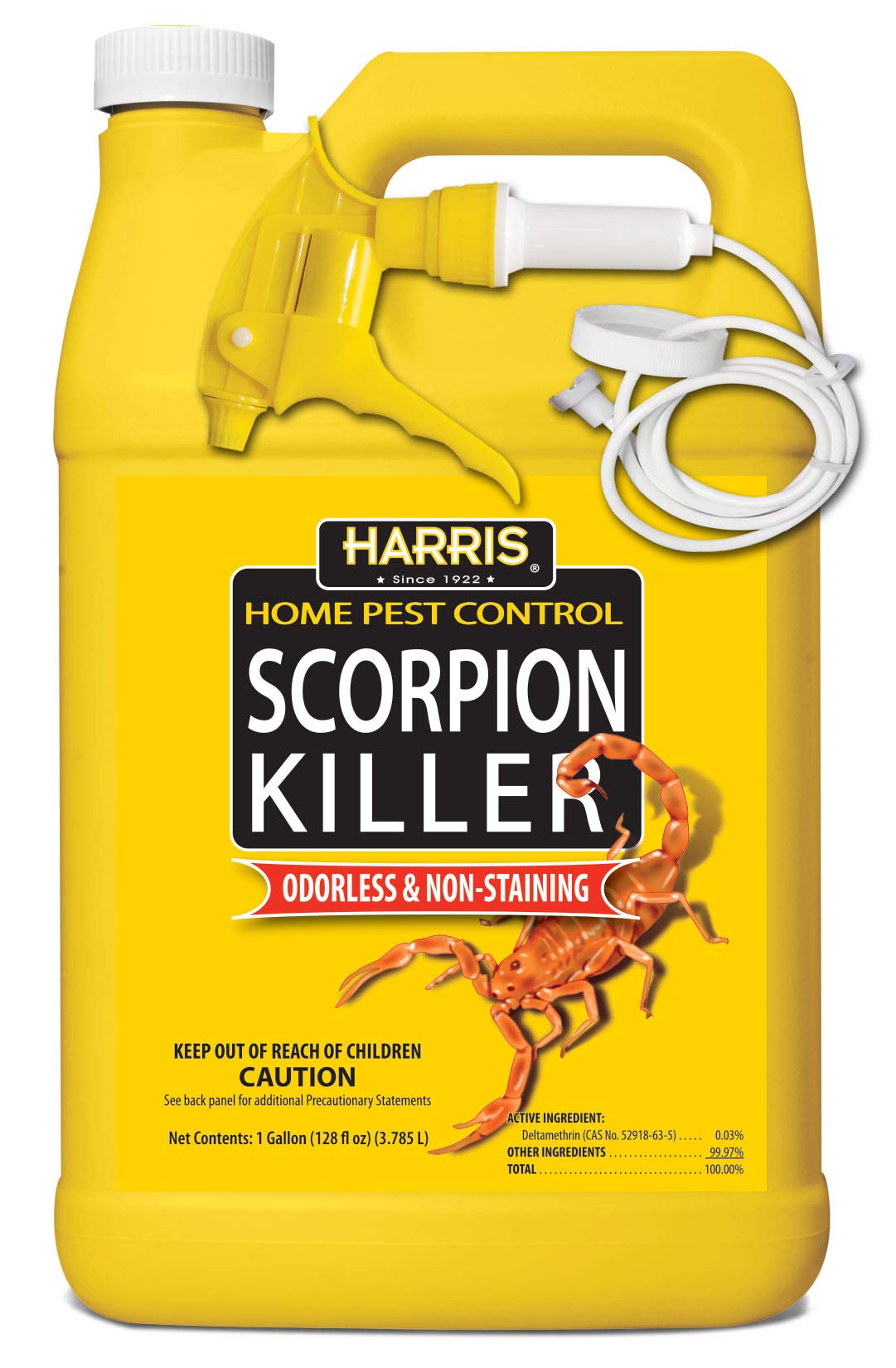 HARRIS Scorpion Killer liquid bottle, indoor-use label, easy treatment ready.