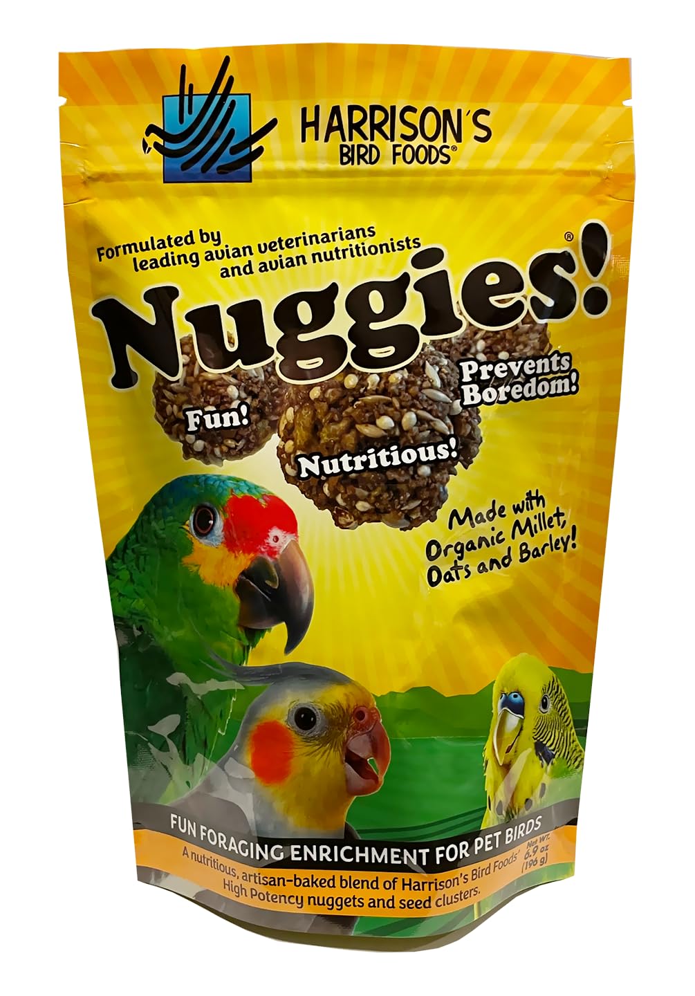 Harrison's Nuggies : paquet 196 g, encas savoureux pour petits et moyens oiseaux.