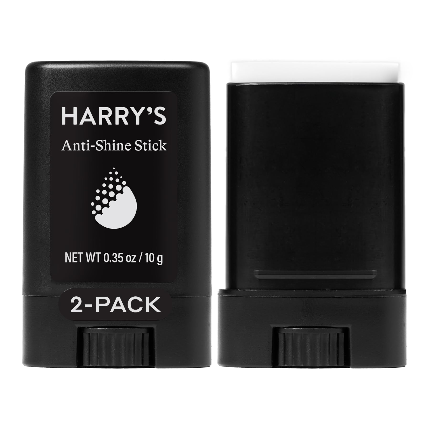 Harry's Anti-Shine Stick on forehead, nose, and chin for oil absorption