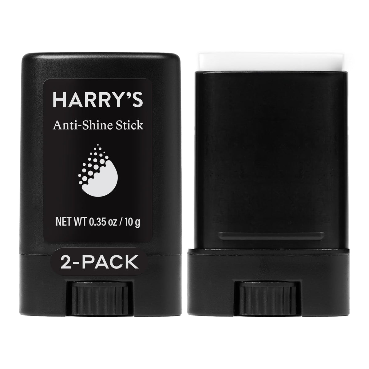 Harry's Anti-Shine Stick on forehead, nose, and chin for oil absorption