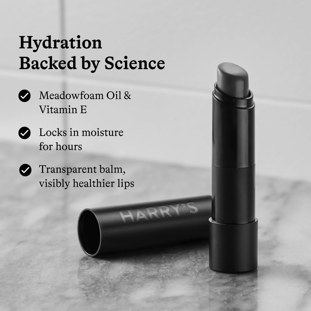 Matte-tube Harry's Lip Balm with sleek, modern look.