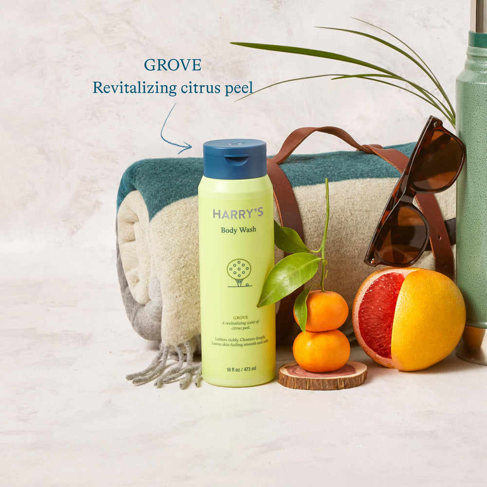 Harry's Grove 3-pack display image, convenient grooming solution.