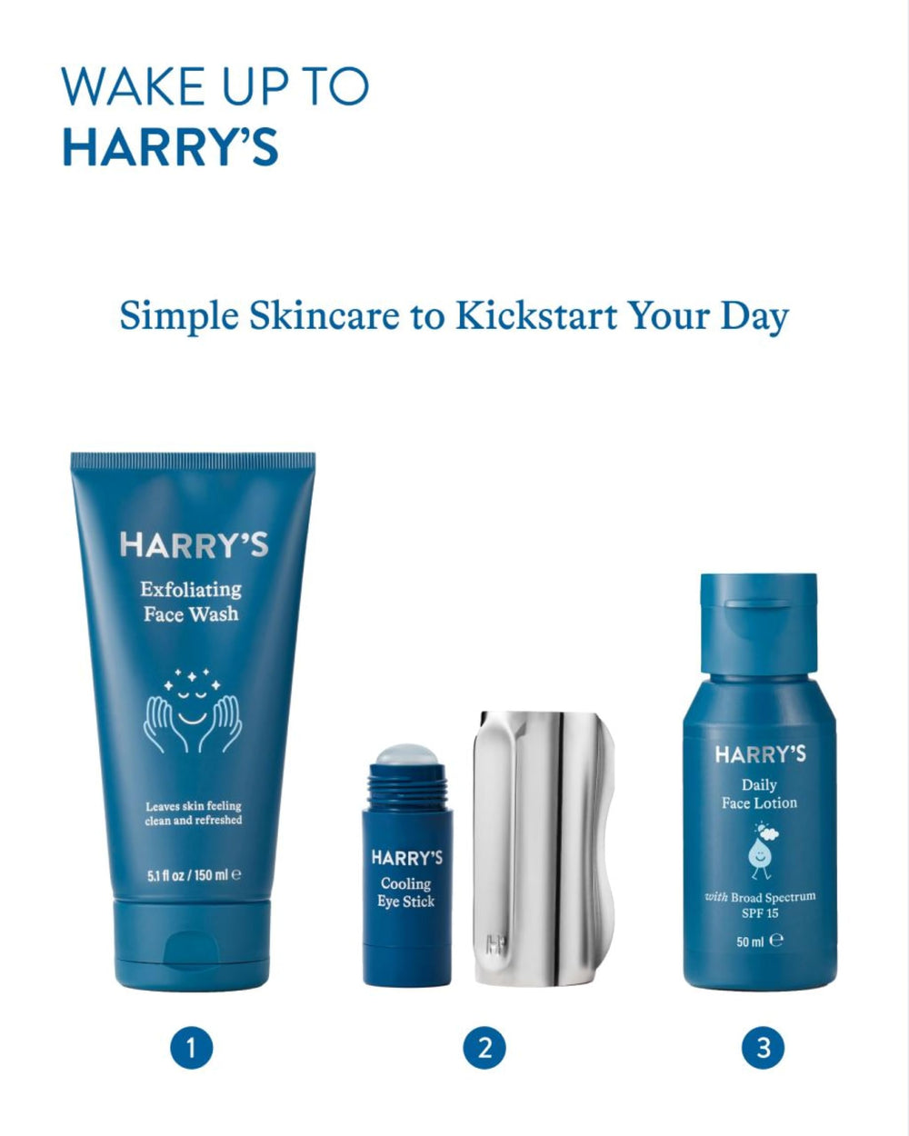 Harry's Cooling Eye Kit fits into morning and night routines