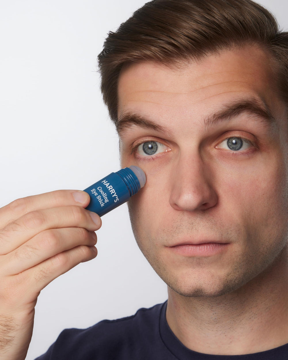 Harry's Cooling Eye Kit under eye area helps hydrate and brighten tired-looking eyes